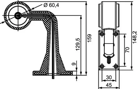 LED side marker, rubber frame, 90° angle - LED side markers with rubber arm - 4040112330 - 2