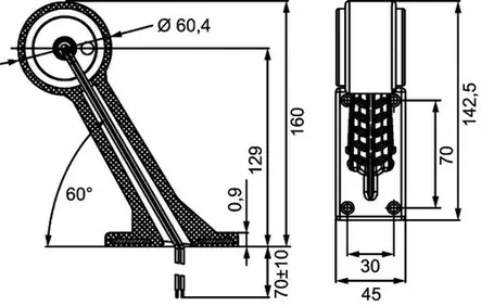 LED side marker, rubber frame,60° angle - LED side markers with rubber arm - 4040112310 - 2
