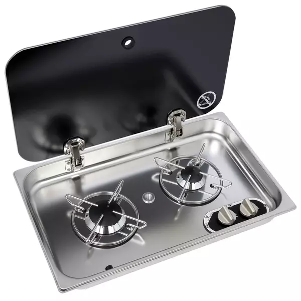 Gas hob - 2 burners with glass cover - Stoves - 8020112370 - 1