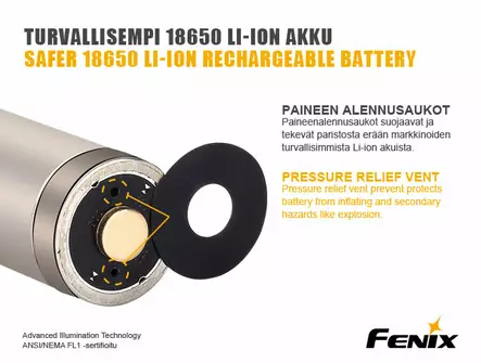 Fenix Battery 18650, 3500 mAh, 1 pcs - 18650 Batteries - 5030110301 - 2