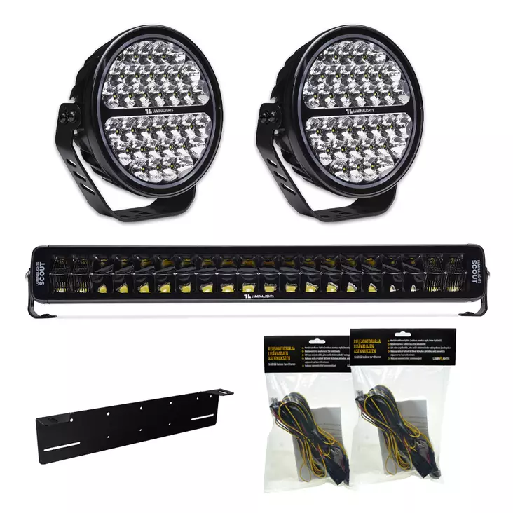 LuminaLights 2x Defender MAX 9" 1 pcs Scout MAX Dual 600 Auxiliary Bundle - LED Auxiliary lights - 8020108162 - 1