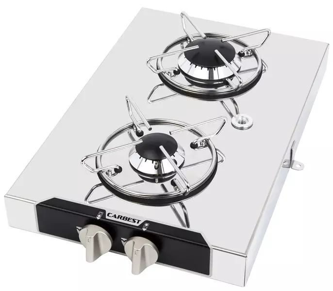 Surface-mounted gas hob – 2 stainless steel burners - Stoves - 8020112592 - 1