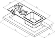 Hob/sink combination – 2 burners with safety glass - Stoves - 8020112613 - 2