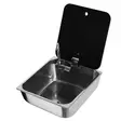Washbasin stainless steel with glass cover, 350x320x150mm - Sinks - 8020110244 - 1