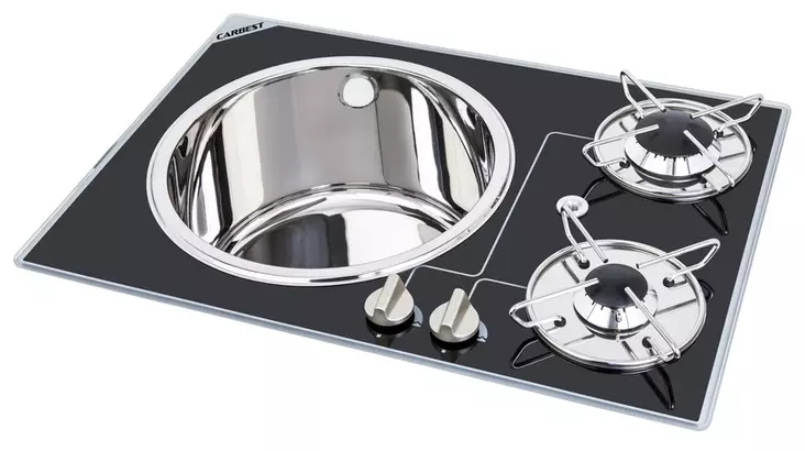 Hob/sink combination – 2 burners with safety glass - Stoves - 8020112274 - 1