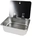 Washbasin stainless steel with glass cover, 375x300x121mm - Sinks - 8020110245 - 1
