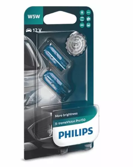 T10 W5W Philips X-tremeVision Pro150 bulb pair +150% - T10 (W5W) bulbs - 8020103517 - 1