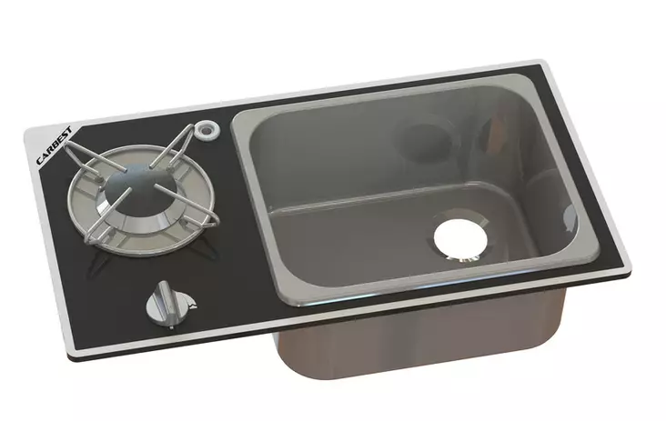 Hob/sink combination – 1 burner with safety glass - Stoves - 8020112527 - 1