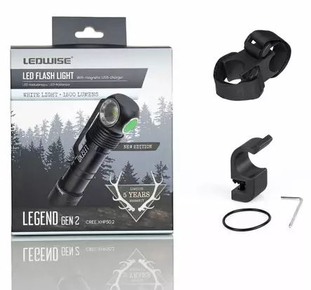 Ledwise Legend Gen2 white + Helmet mount kit - Helmet lights and mounts - 8020107868 - 1