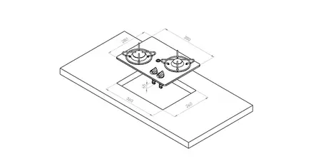 Built-in gas hob made of glass – 2 burners - Stoves - 8020112528 - 2