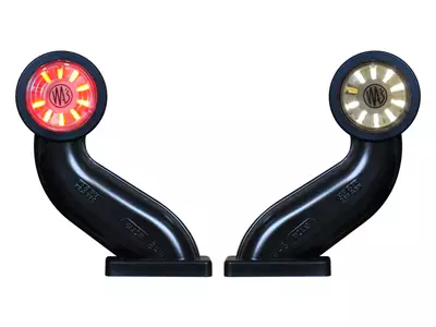 LED side marker, rubber frame, WAS, 45° angle - LED side markers with rubber arm - 4040111048 - 1