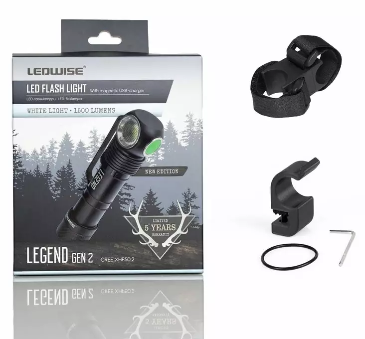 Ledwise Legend Gen2 white + Helmet mount kit - Helmet lights and mounts - 8020107868 - 1